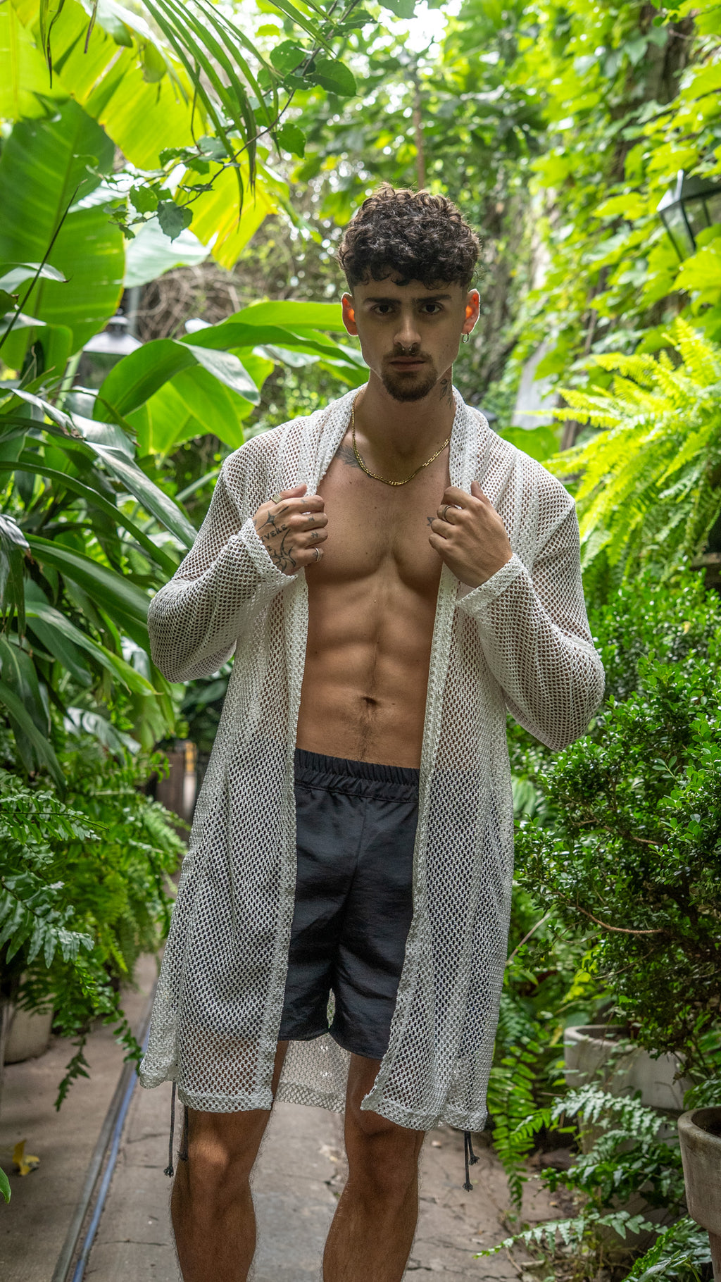 Cárdigan de malla || White