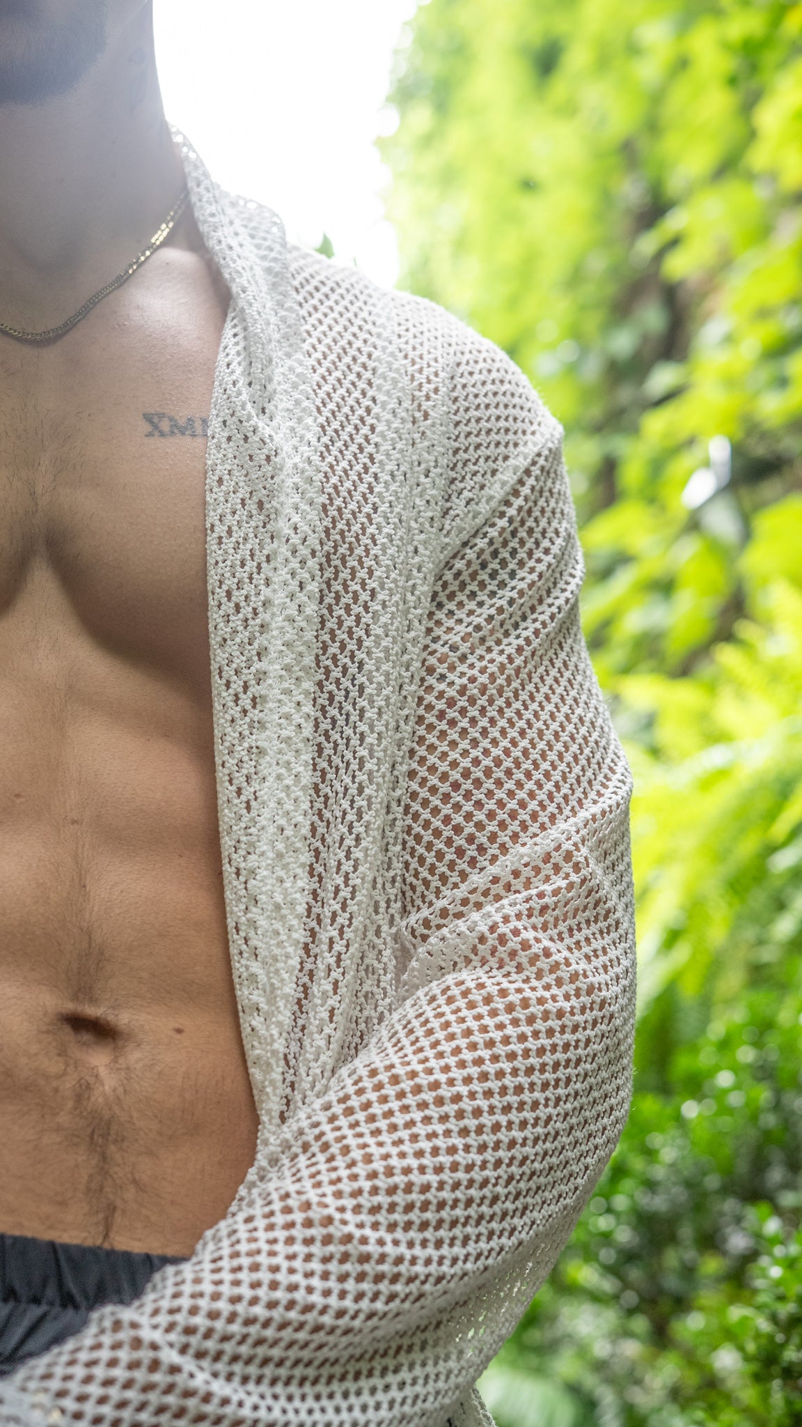 Cárdigan de malla || White