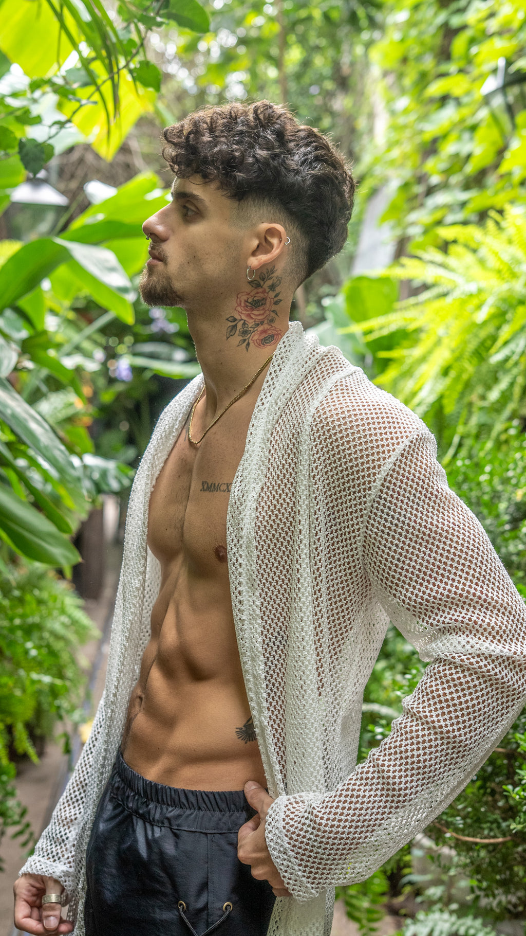 Cárdigan de malla || White