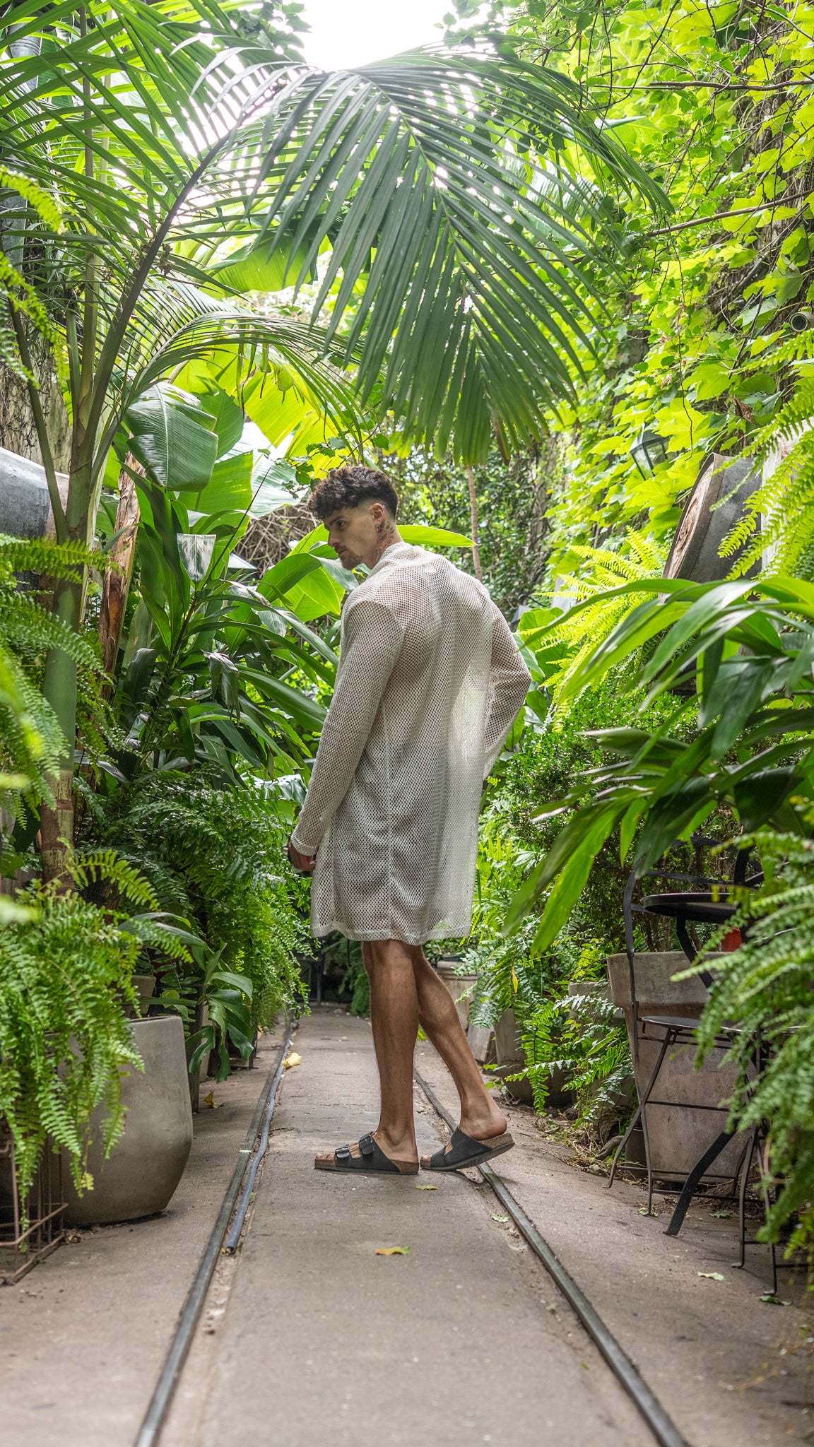 Cárdigan de malla || White