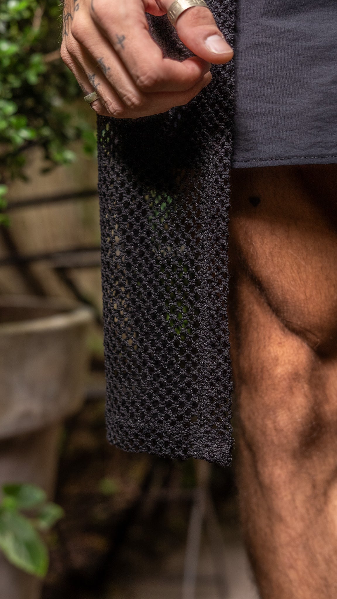 Cárdigan de malla || Black