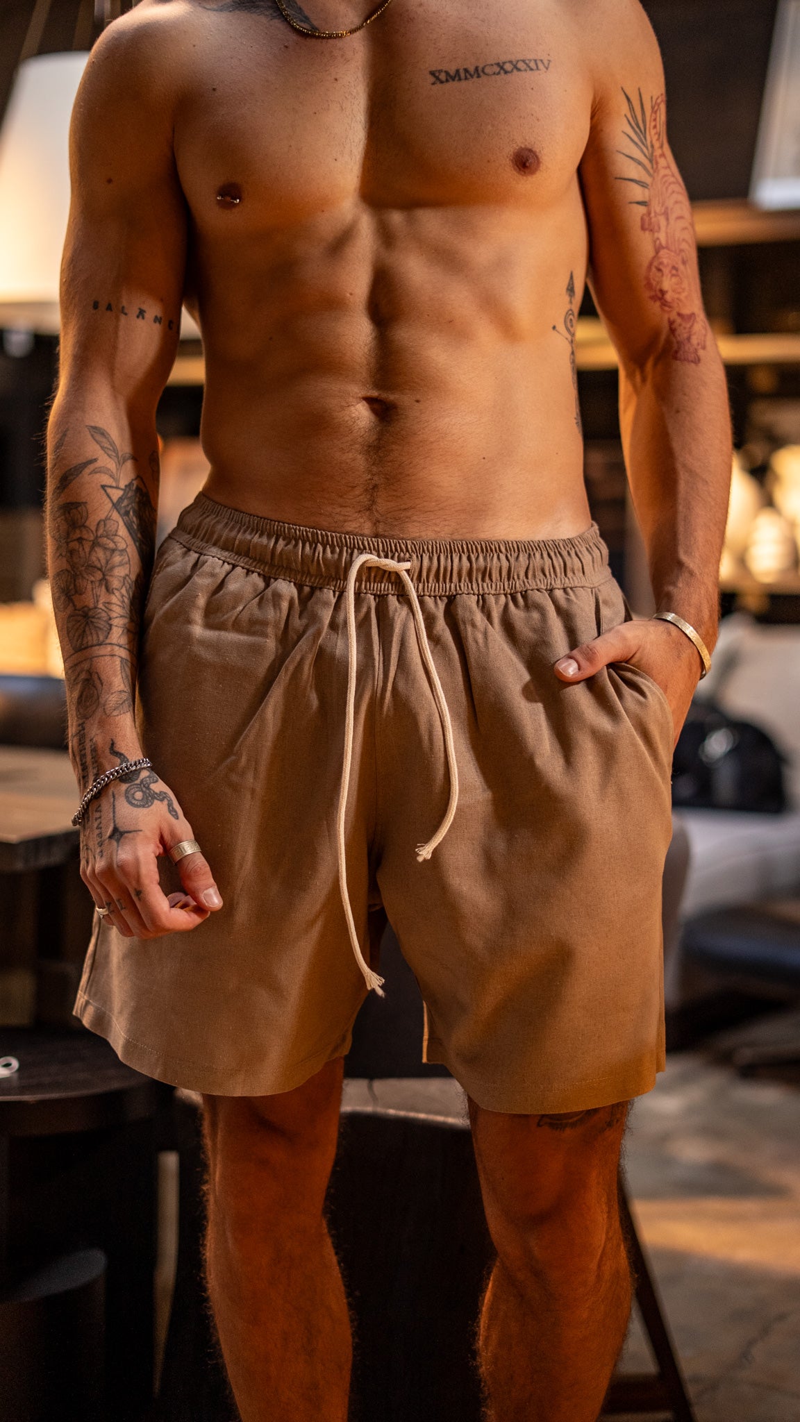 Short de lino Tierra