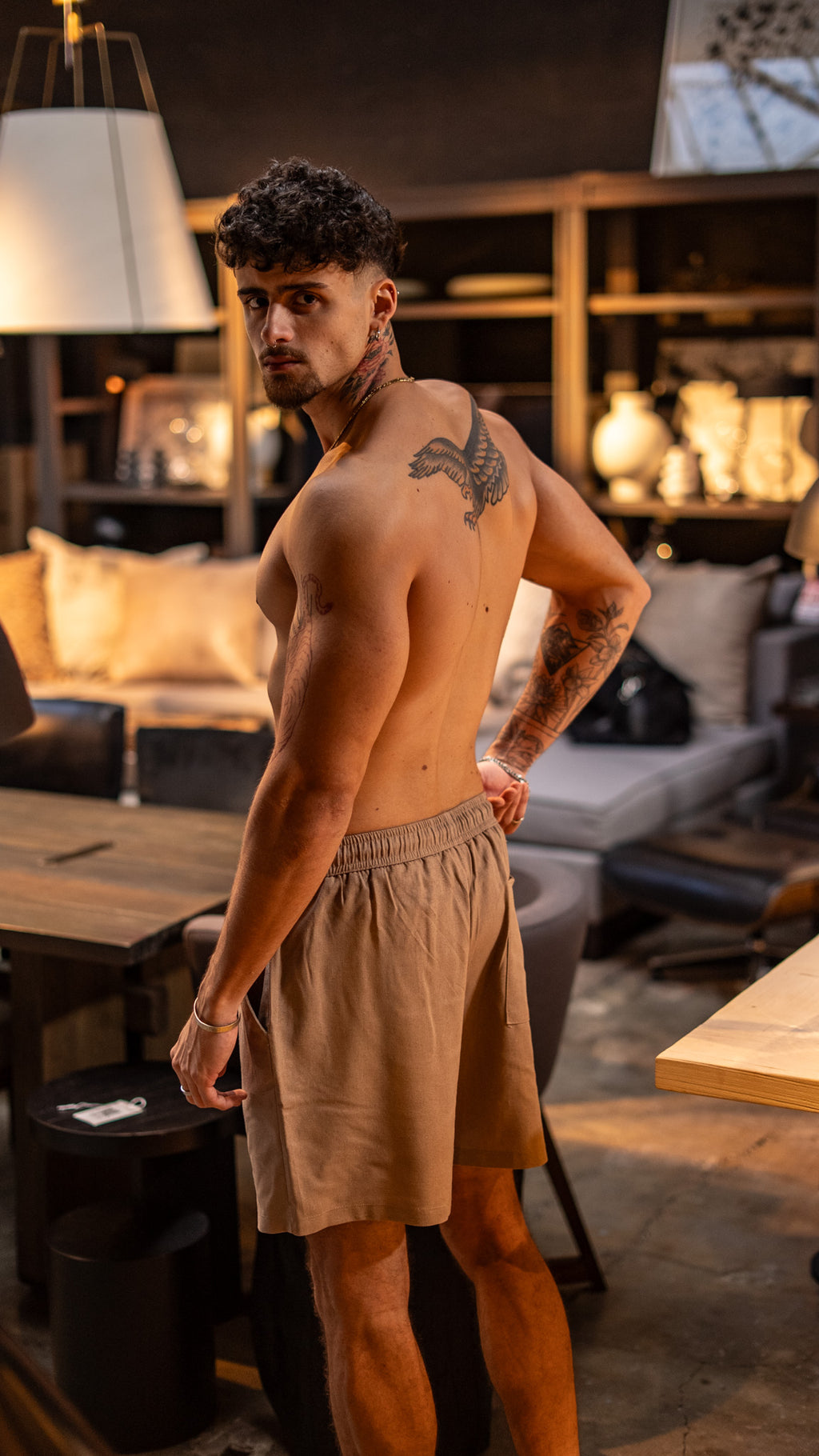 Short de lino Tierra