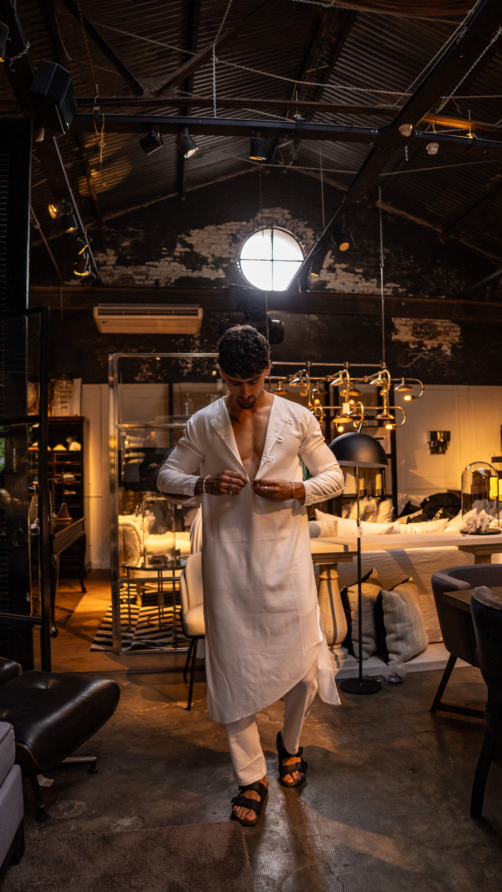 Tunica de lino White Eagle