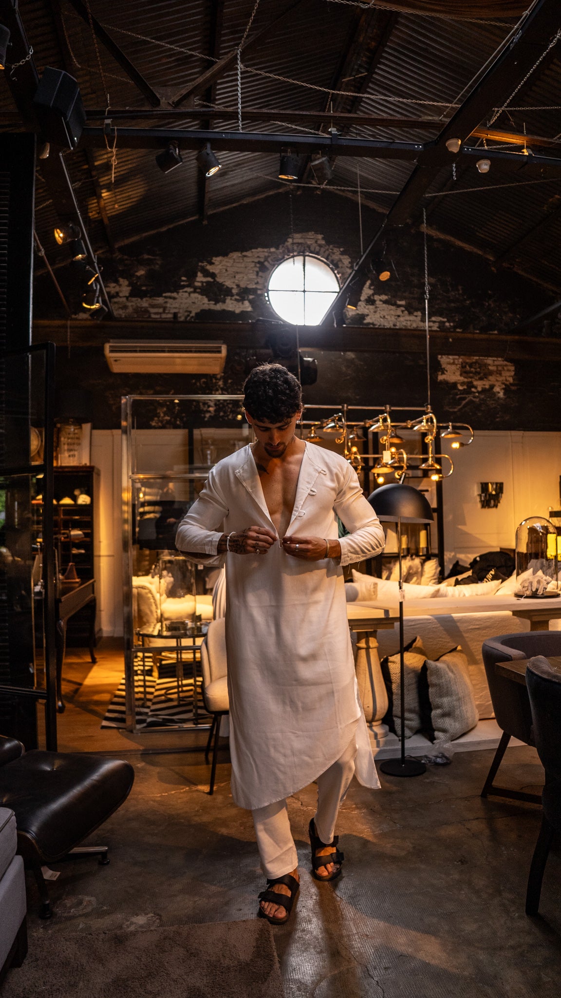 Tunica de lino White Eagle