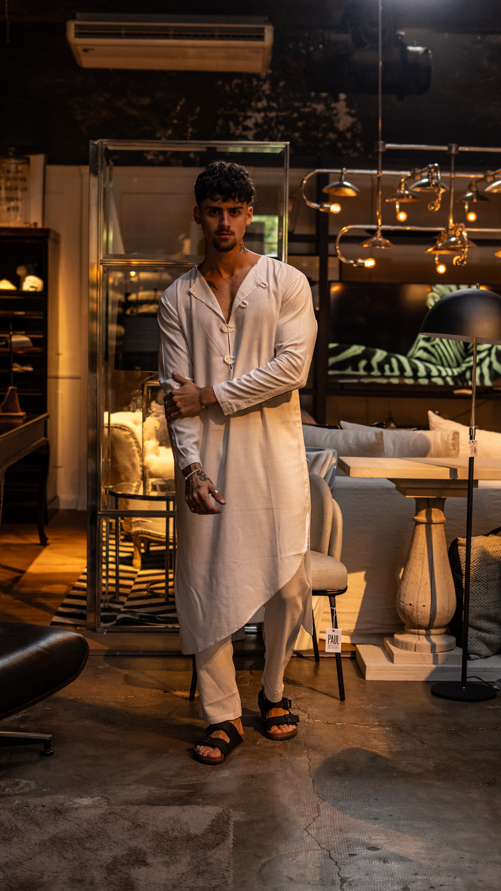 Tunica de lino White Eagle