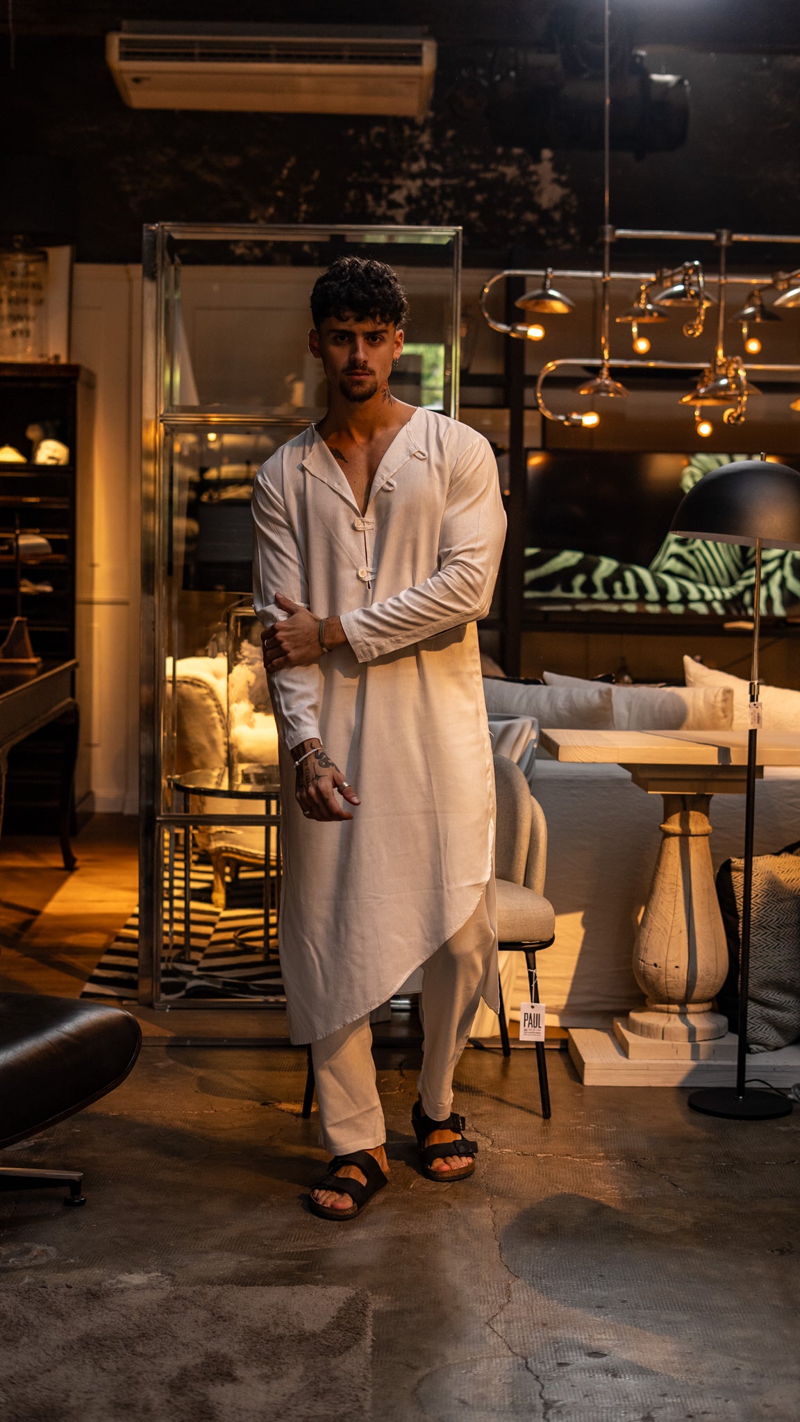 Tunica de lino White Eagle