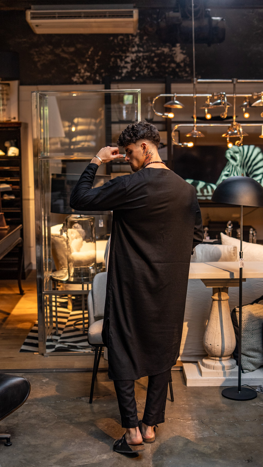 Tunica de lino Black Snake