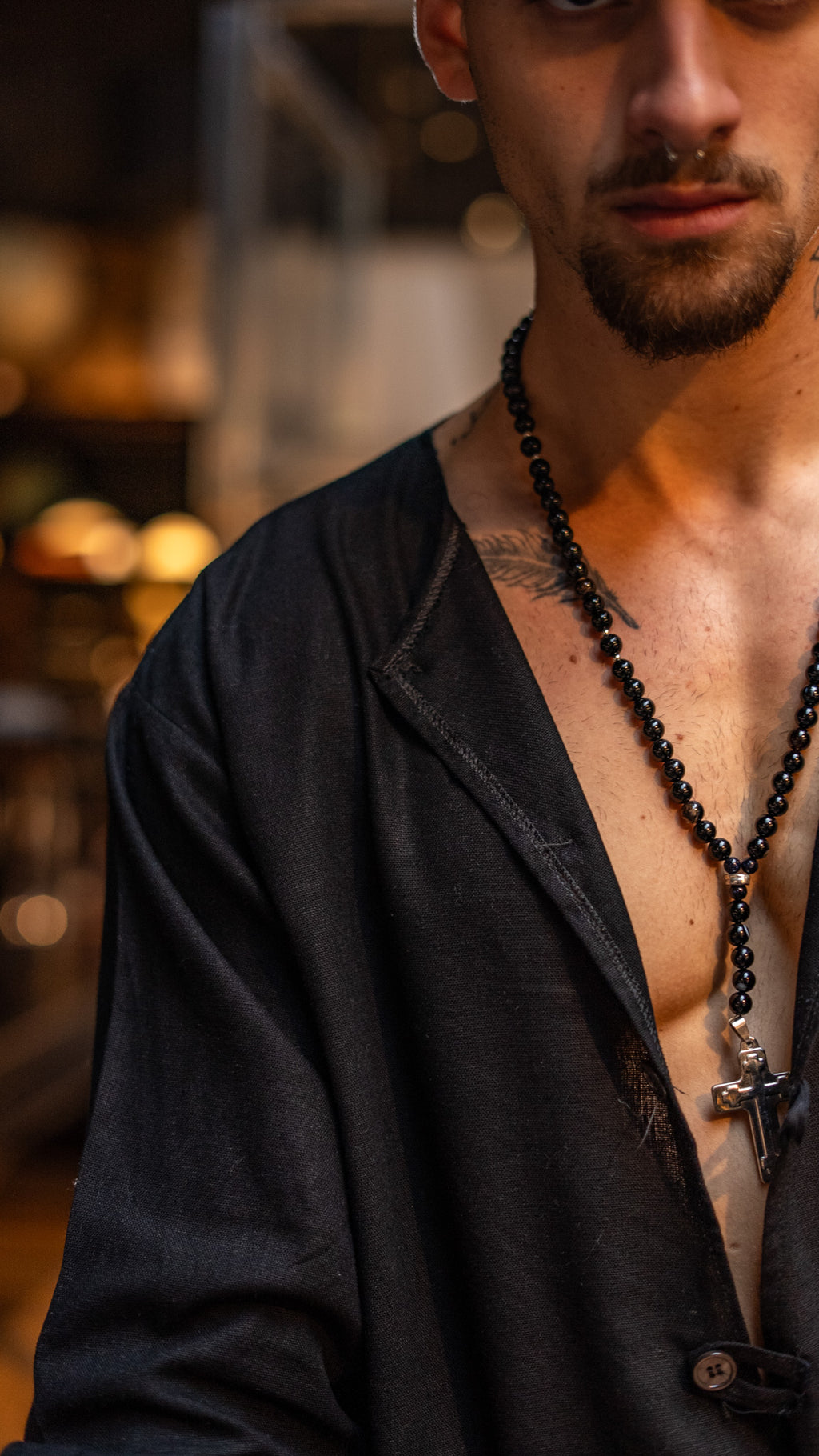 Tunica de lino Black Snake