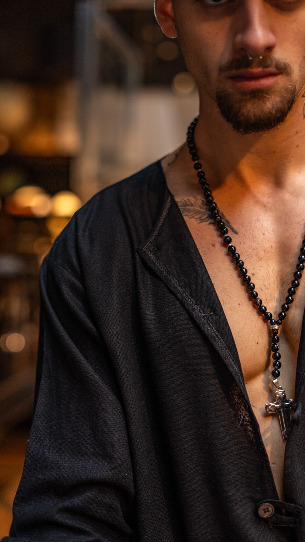 Tunica de lino Black Snake