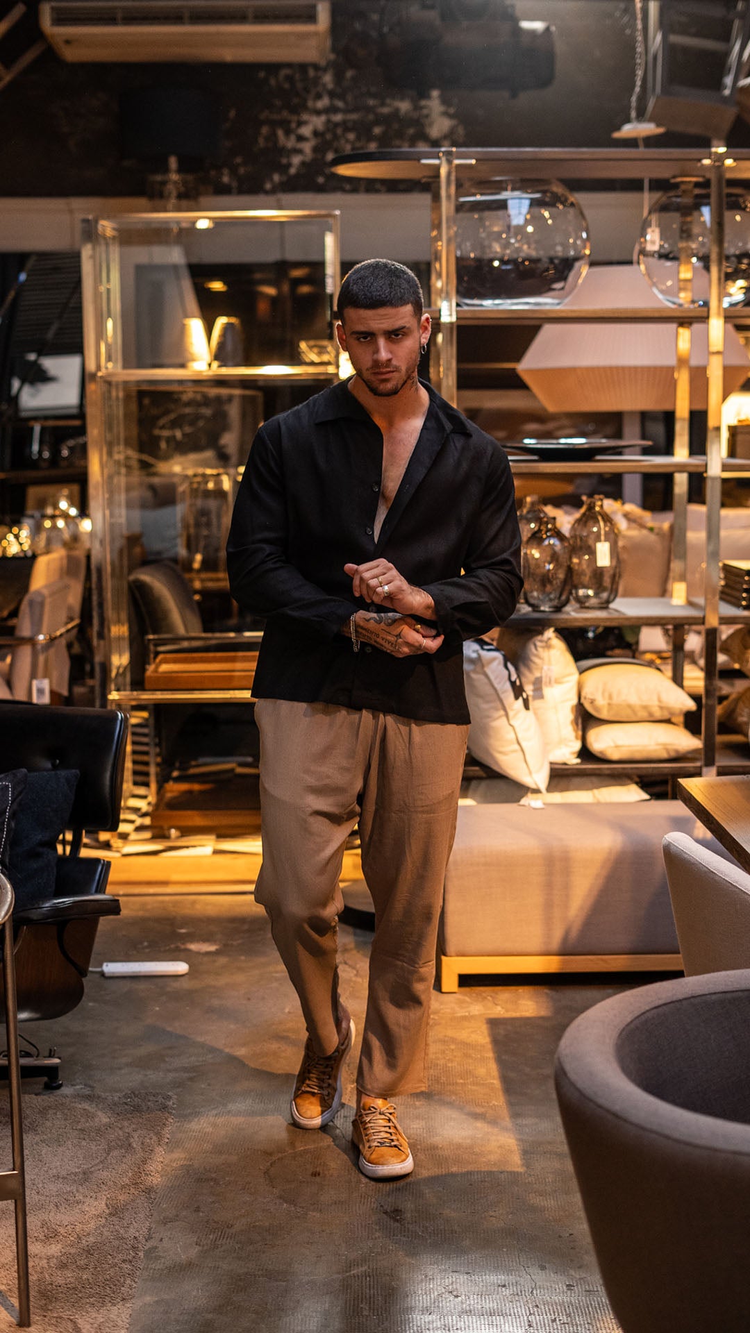 Camisa de lino Ibiza Black Bronze