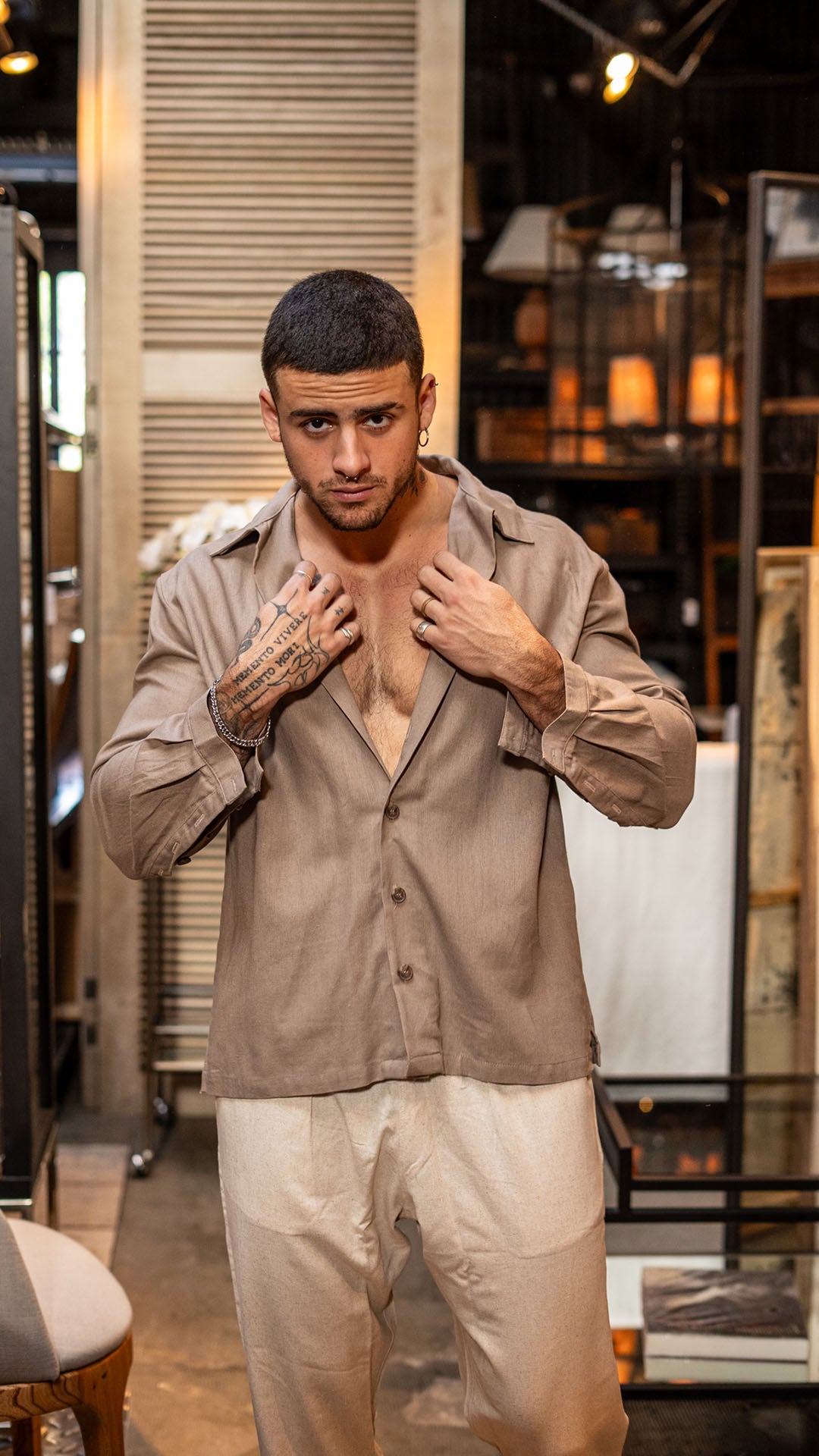 Camisa de lino Ibiza Tierra