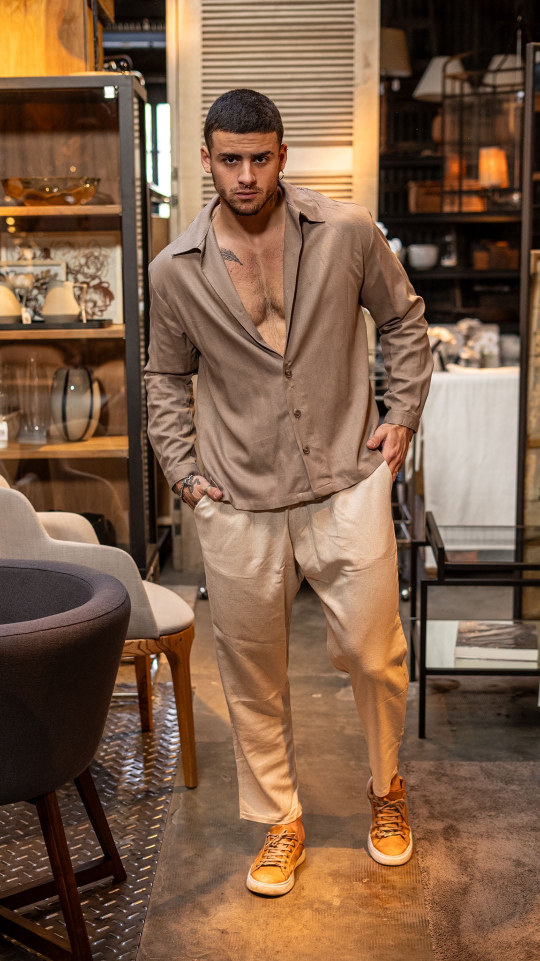 Camisa de lino Ibiza Tierra