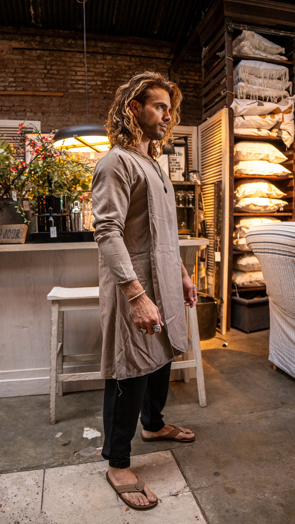 Camisola de lino Tostada