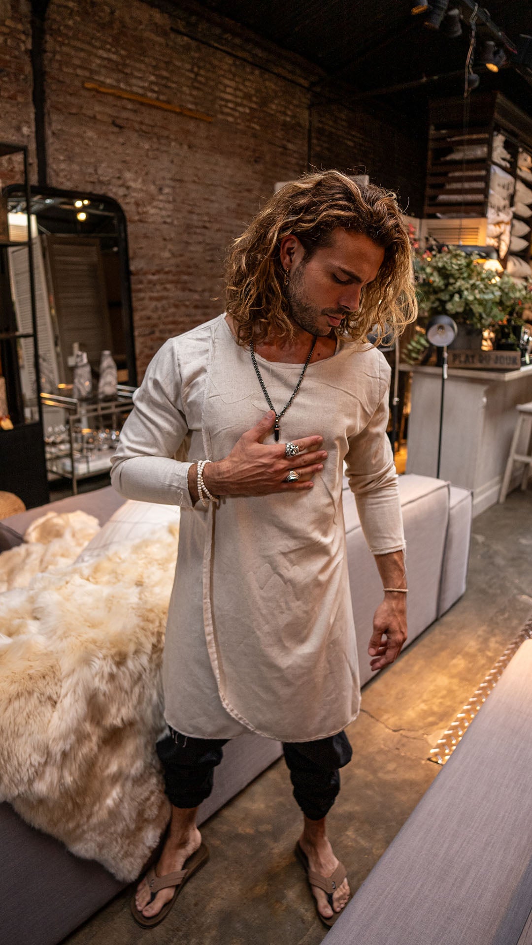 Camisola de lino Cream