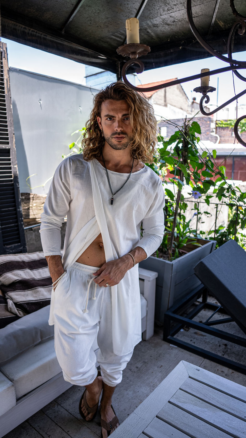 Camisola de lino White